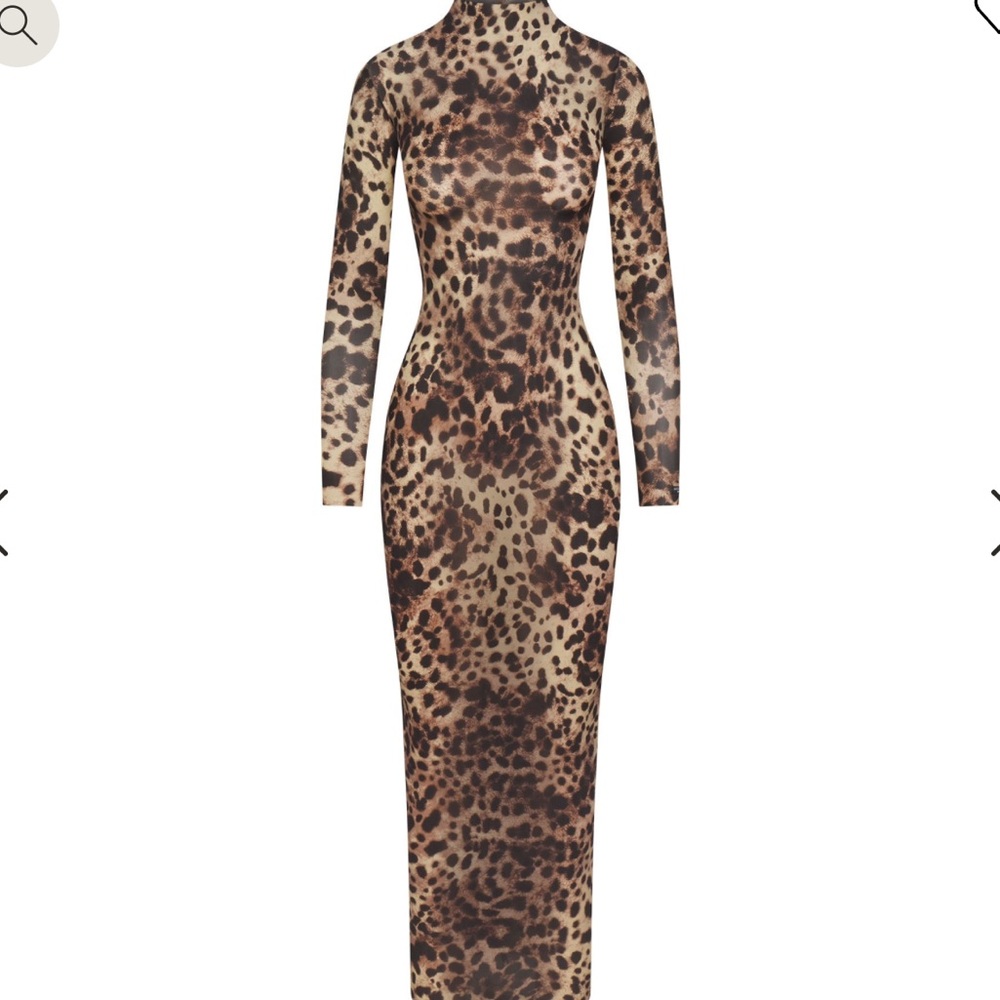DOLCE&GABBANA X SKIMS MILKY SHEER MOCK NECK LONG DRESS
